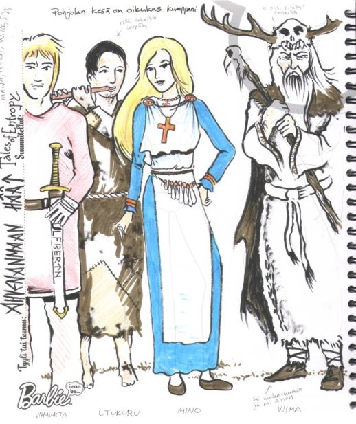 Entropy, Ahvenanmaan häät. Kalevalaisesti pukeutuneita hahmoja.