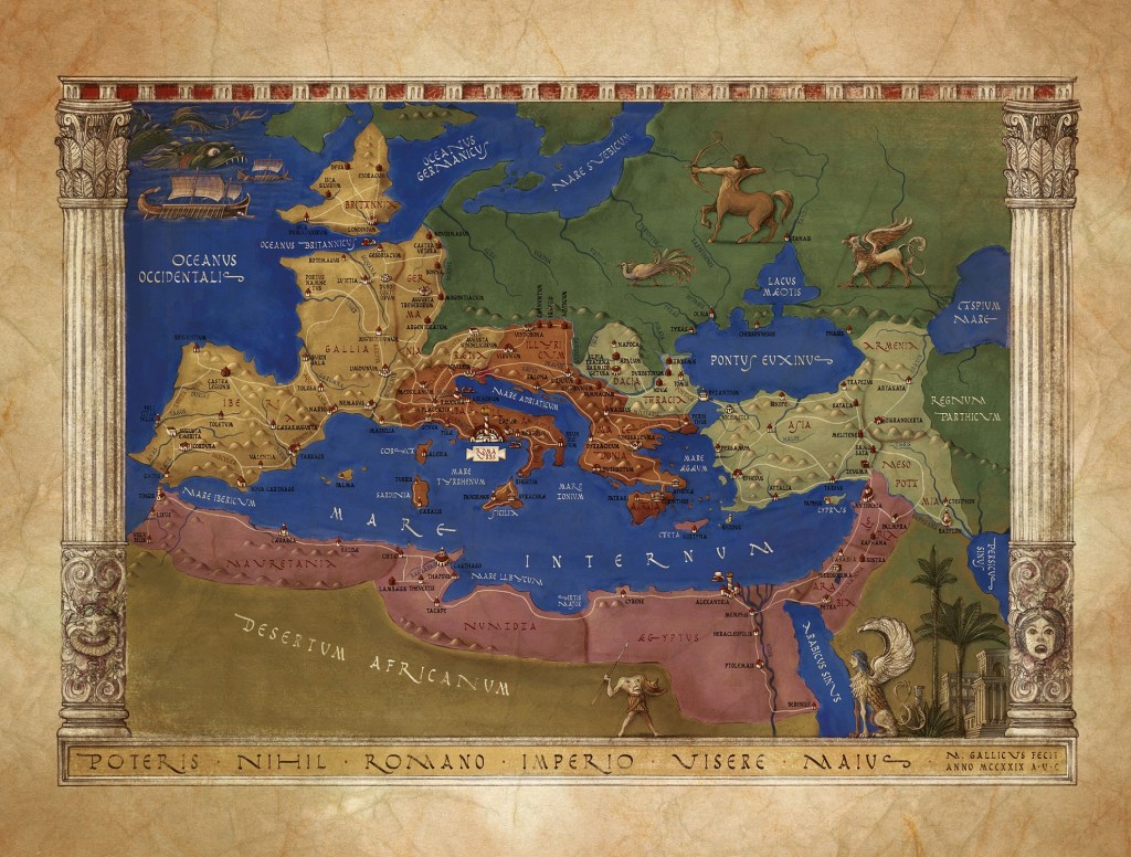 kuvassa antiikin Rooman kartta